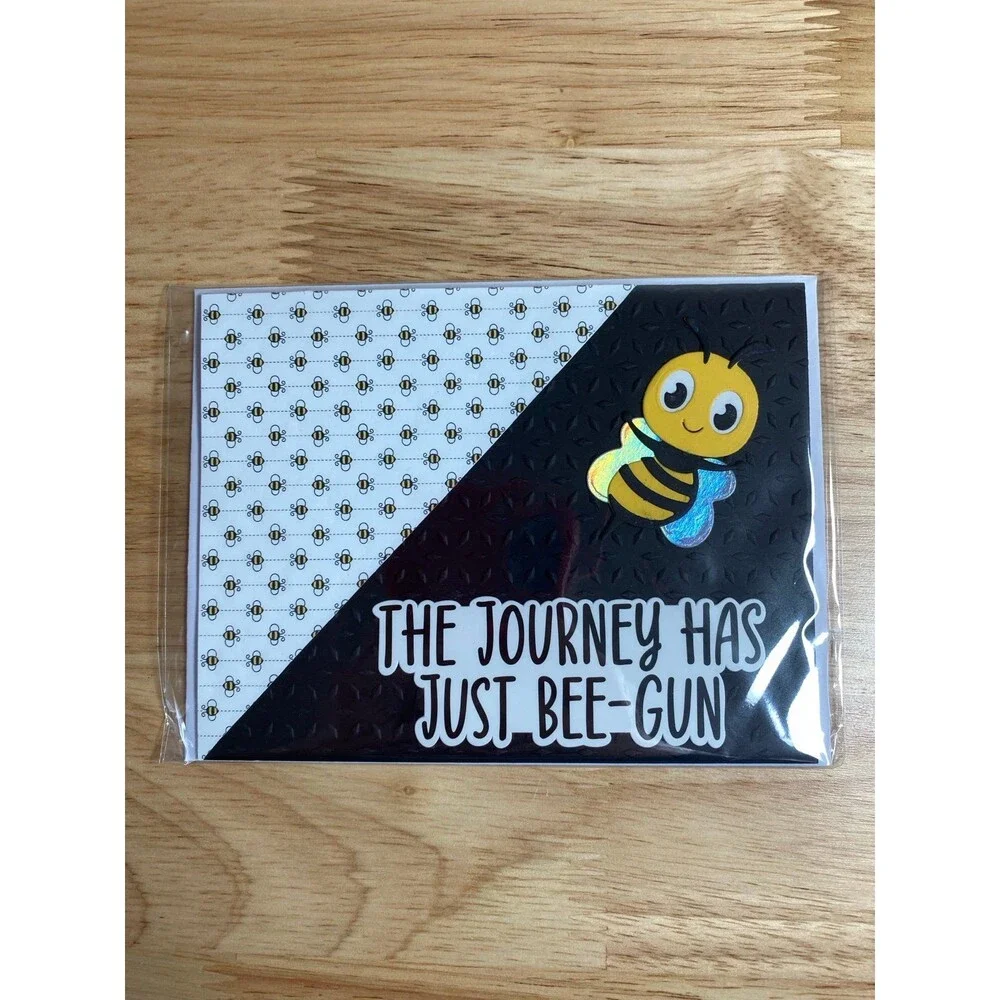 Bee Greeting Card – Handmade A2 Card – All Occasion Blank Card